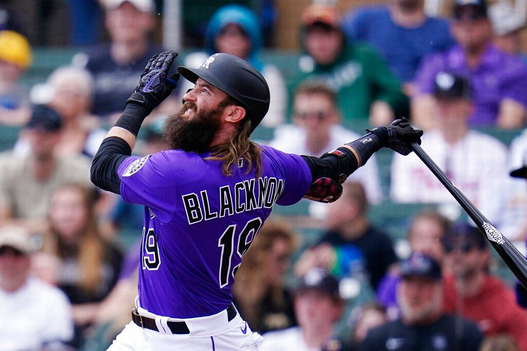 Charlieblackmon - En Stark Force I Major League Baseball. (this Would Be A Possible Phrase To Use For A Computer Or Mobile Wallpaper Featuring Charlie Blackmon, A Popular Baseball Player.) Wallpaper