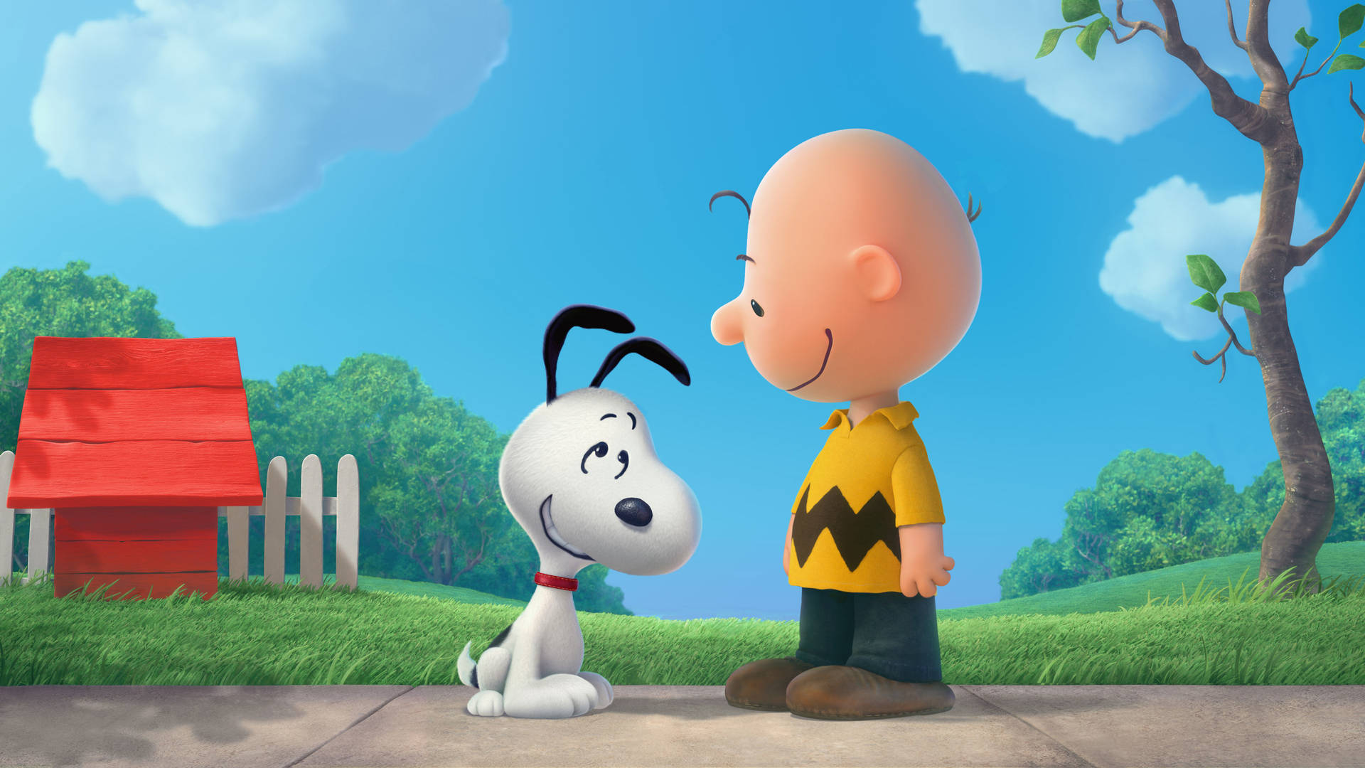 Charliebrown Och Snoopy I Peanuts-filmen Wallpaper