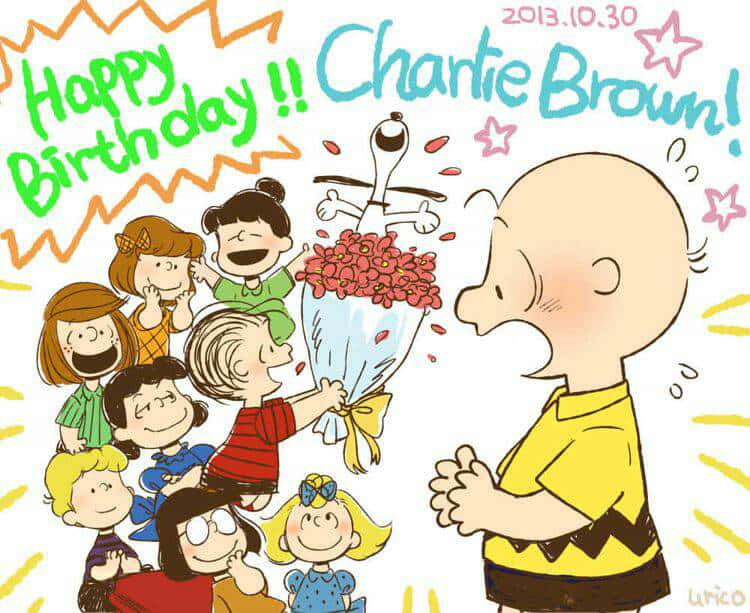 Celebrate Charlie Brown's birthday with your friends. Wallpaper