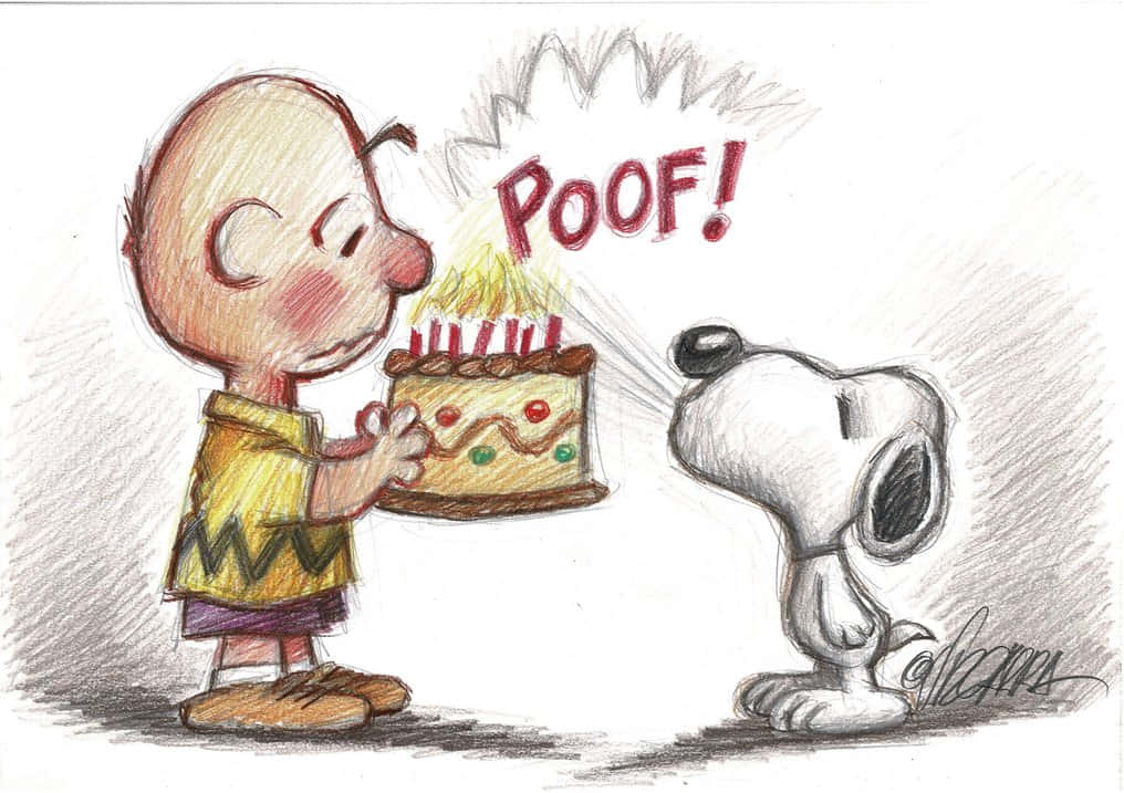 Skål for Charlie Brown på hans fødselsdag! Wallpaper