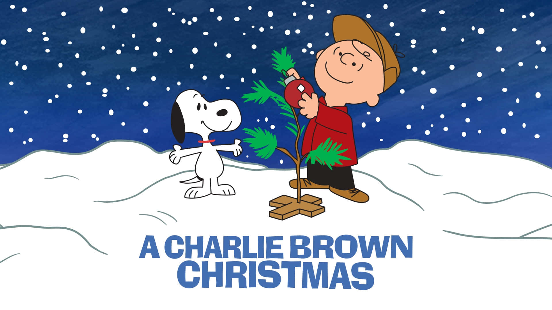 Bolade Natal Vermelha Do Charlie Brown Com O Snoopy. Papel de Parede