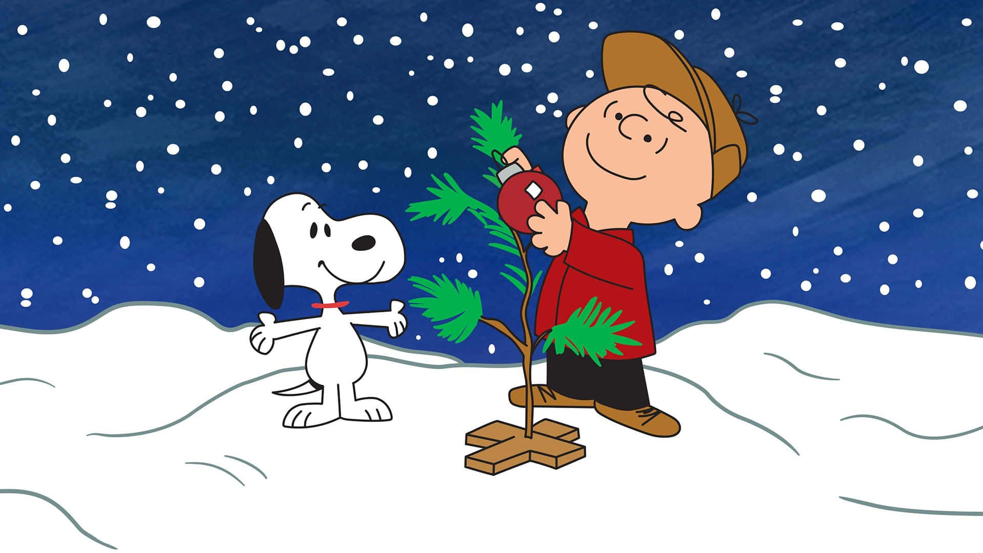 Charliebrown Und Snoopy Kleiner Weihnachtsbaum Wallpaper