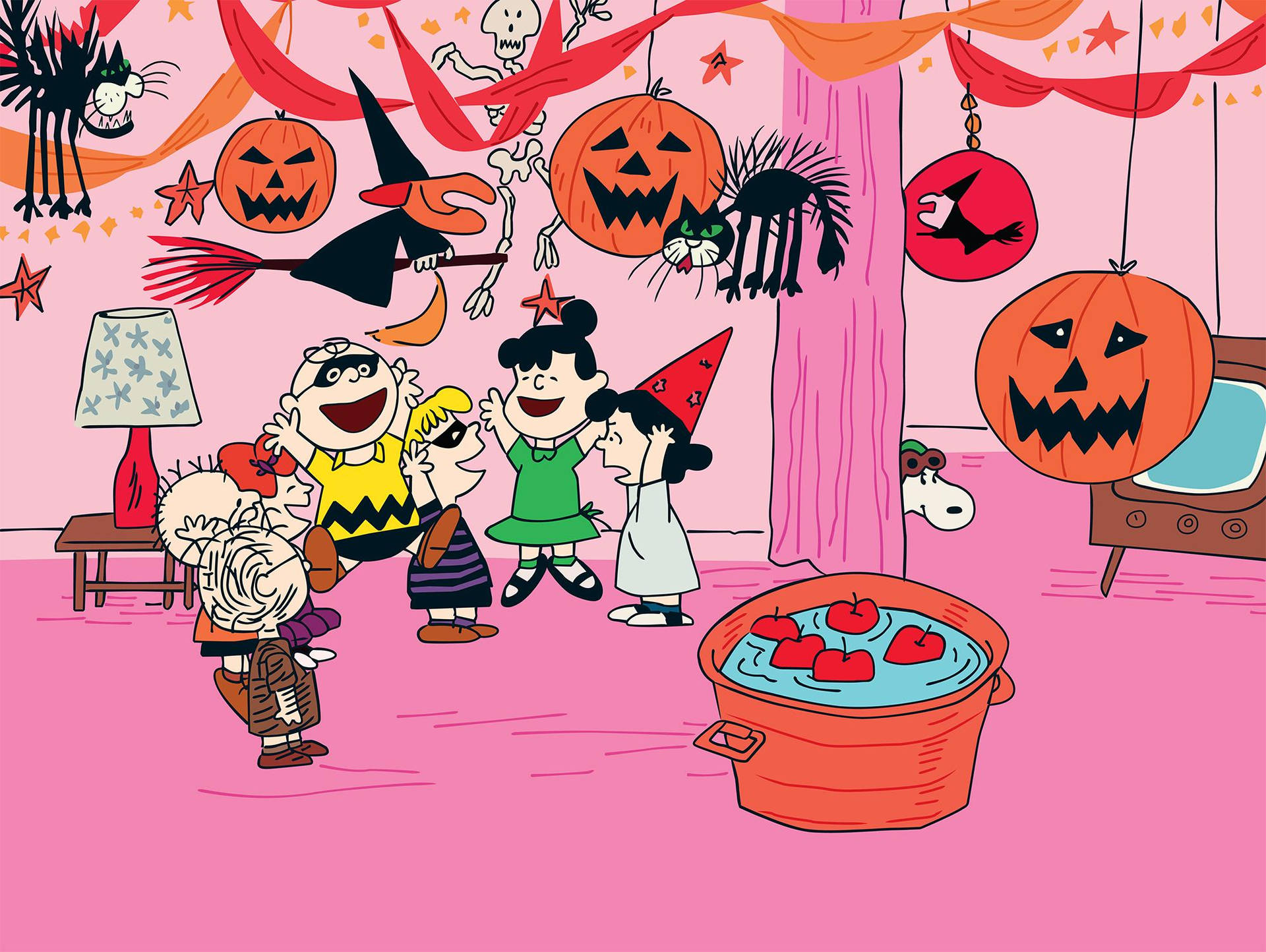 Charlie Brown Halloween Fun Party Wallpaper