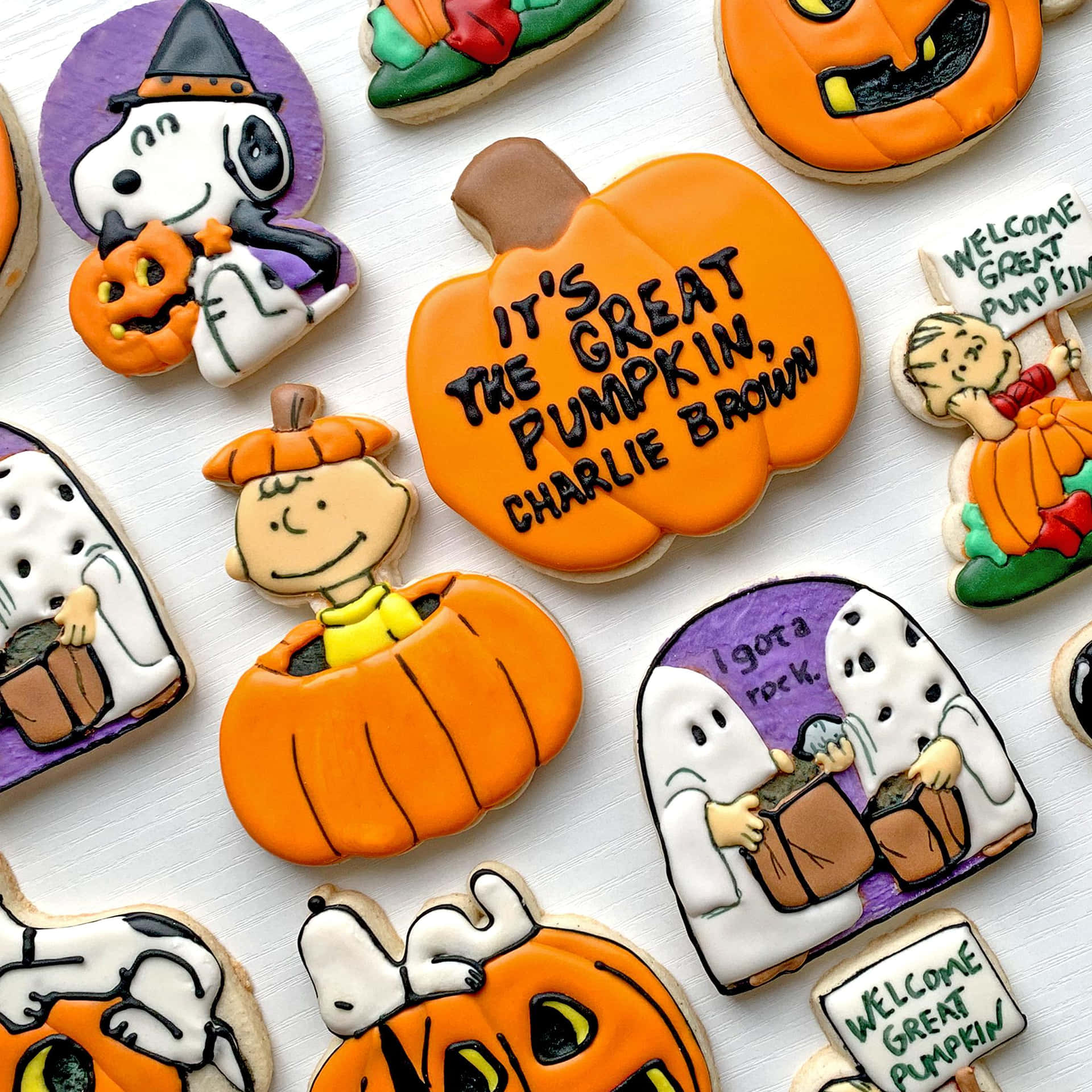 "Charlie Brown enjoys the spookiness of Halloween!"
