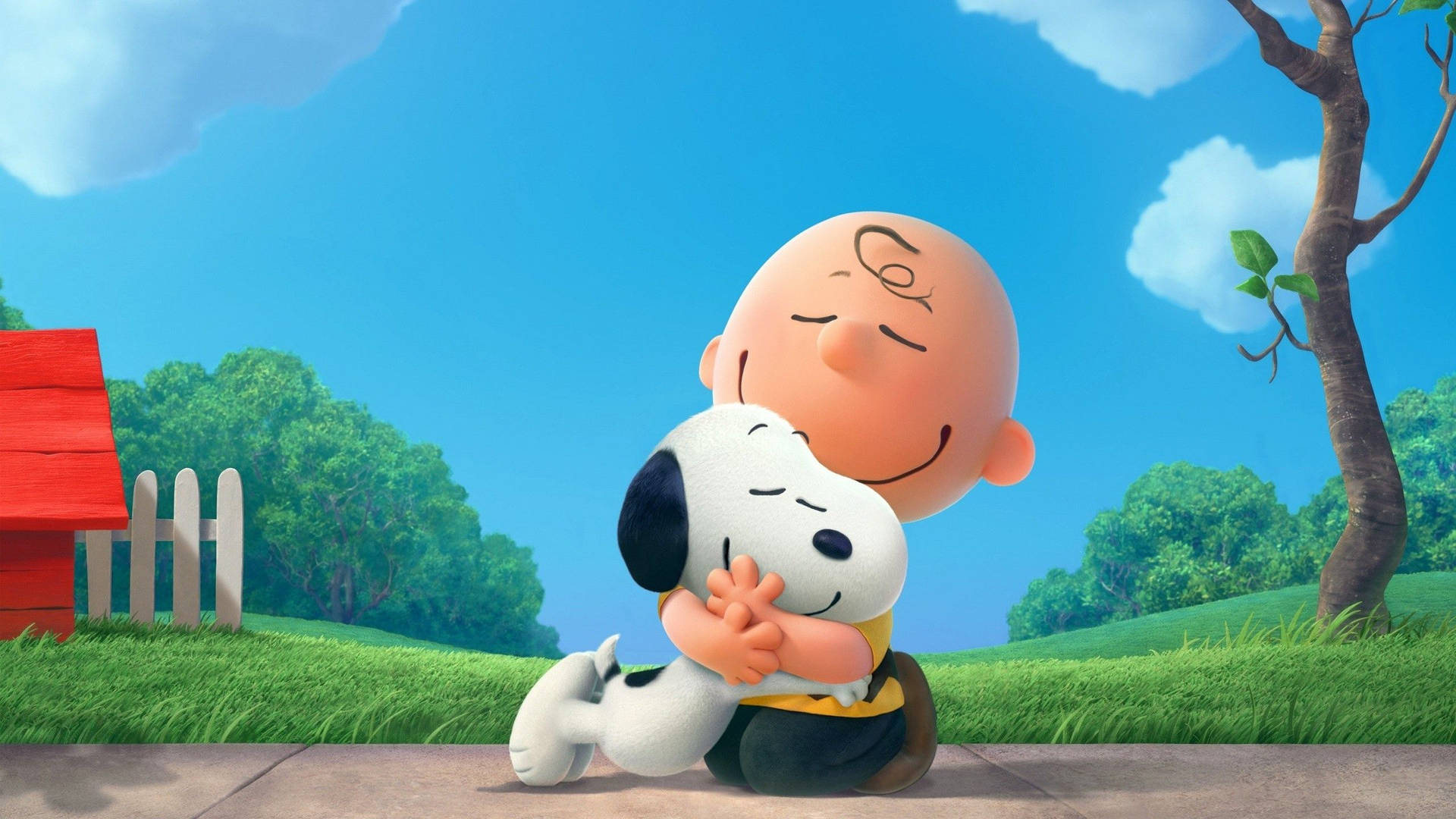 Charlie Brown Hugging Snoopy Wallpaper
