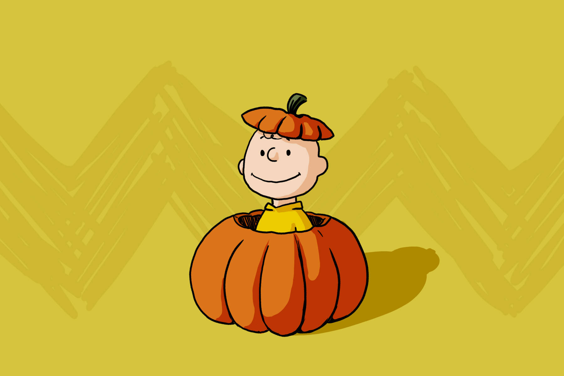 Charlie Brown Inside A Halloween Pumpkin Wallpaper