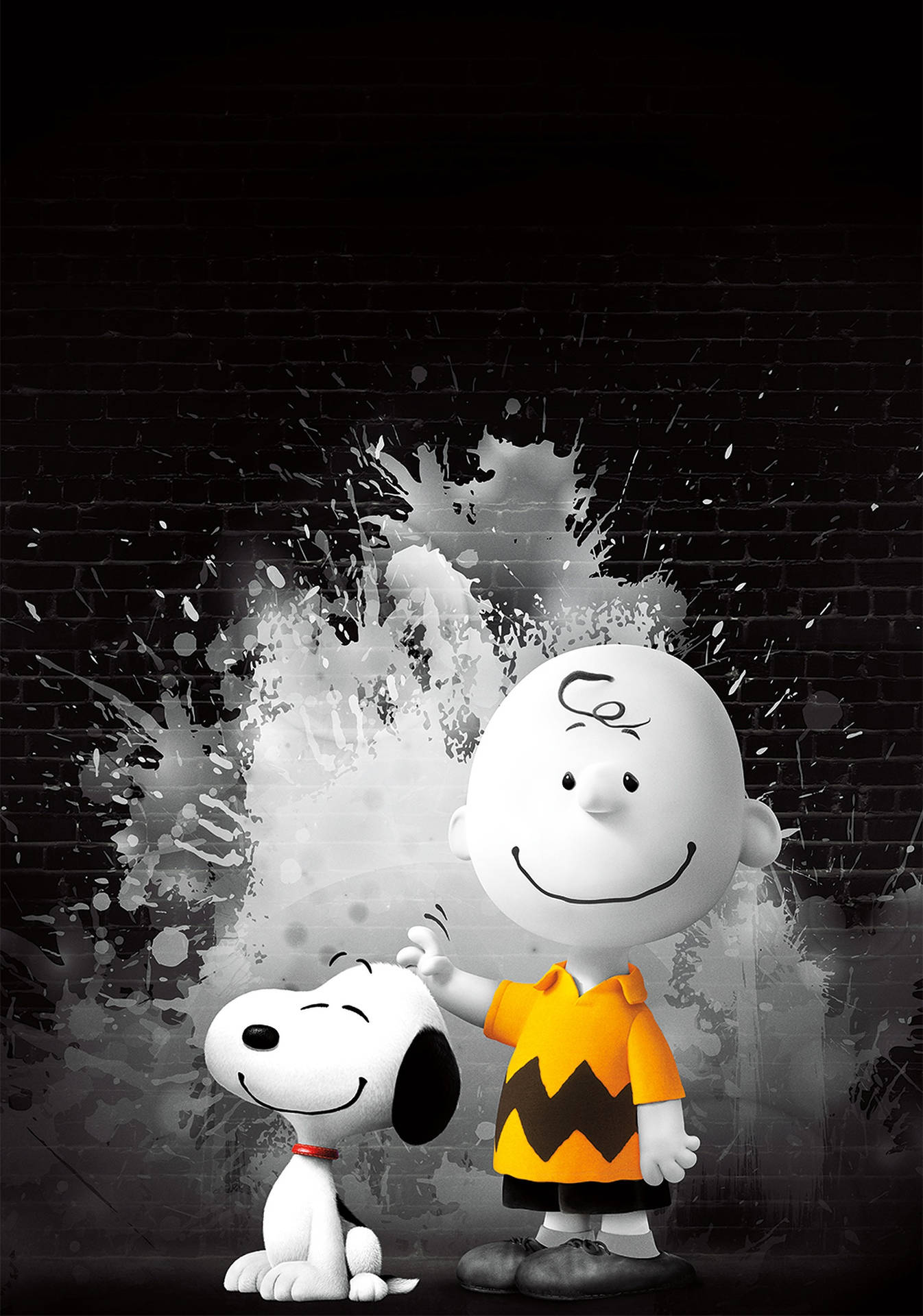 Poster Monocromatico Di Charlie Brown Sfondo