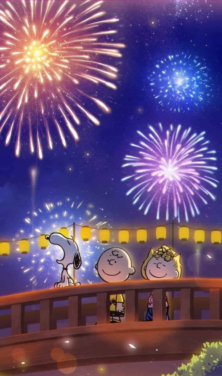 Charlie Brown And Friends New Year Wallpaper