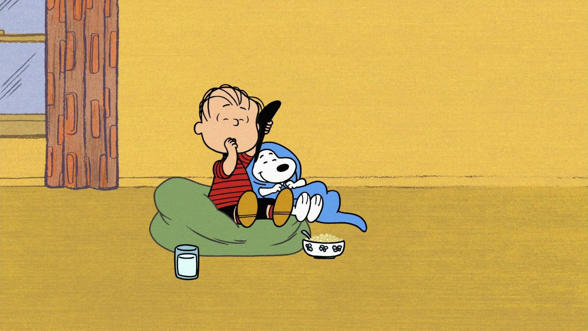Charlie Brown Snuggling Snoopy Wallpaper