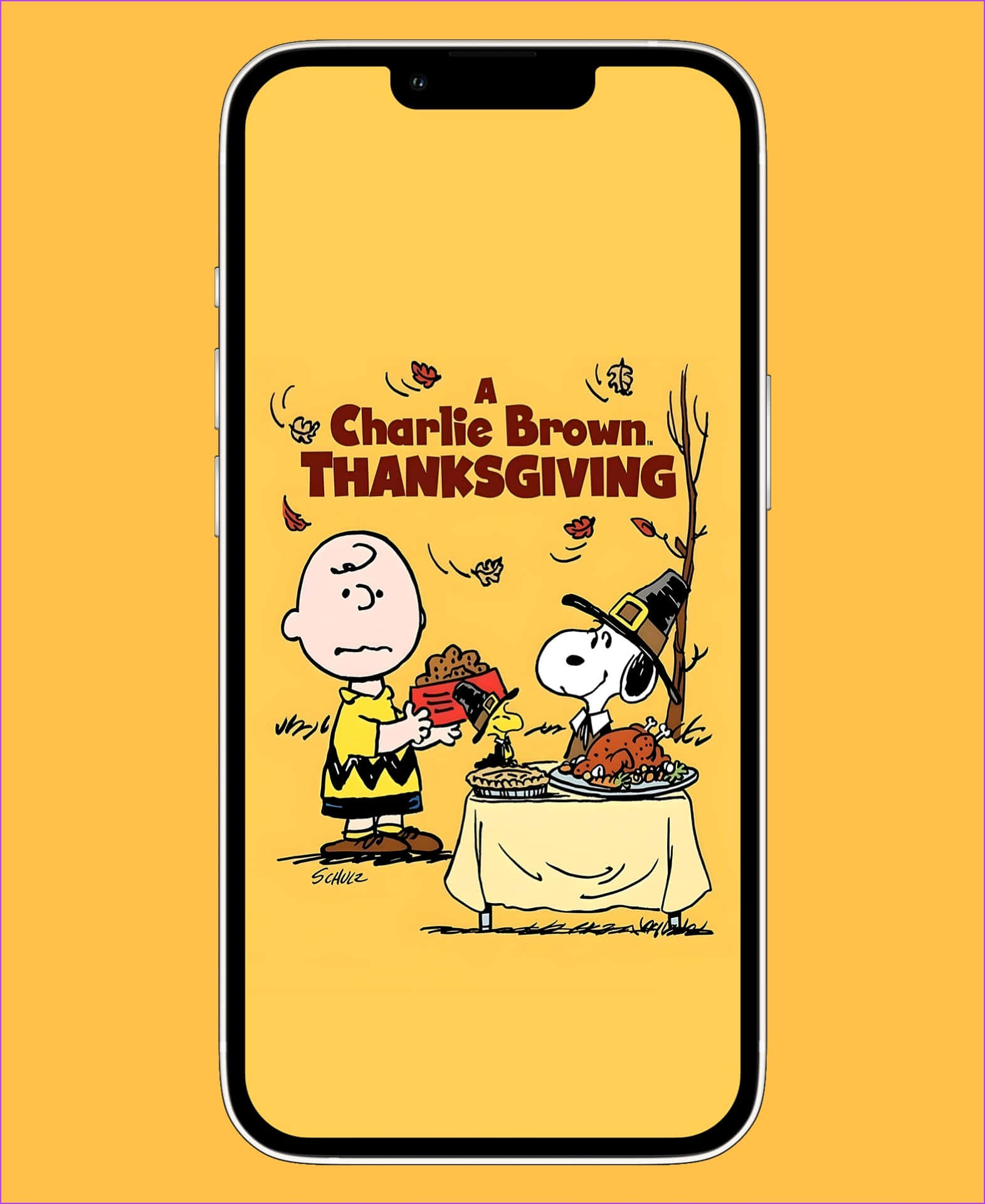 Charlie Brown&The Gang Celebrate a Thanksgiving Feast Wallpaper