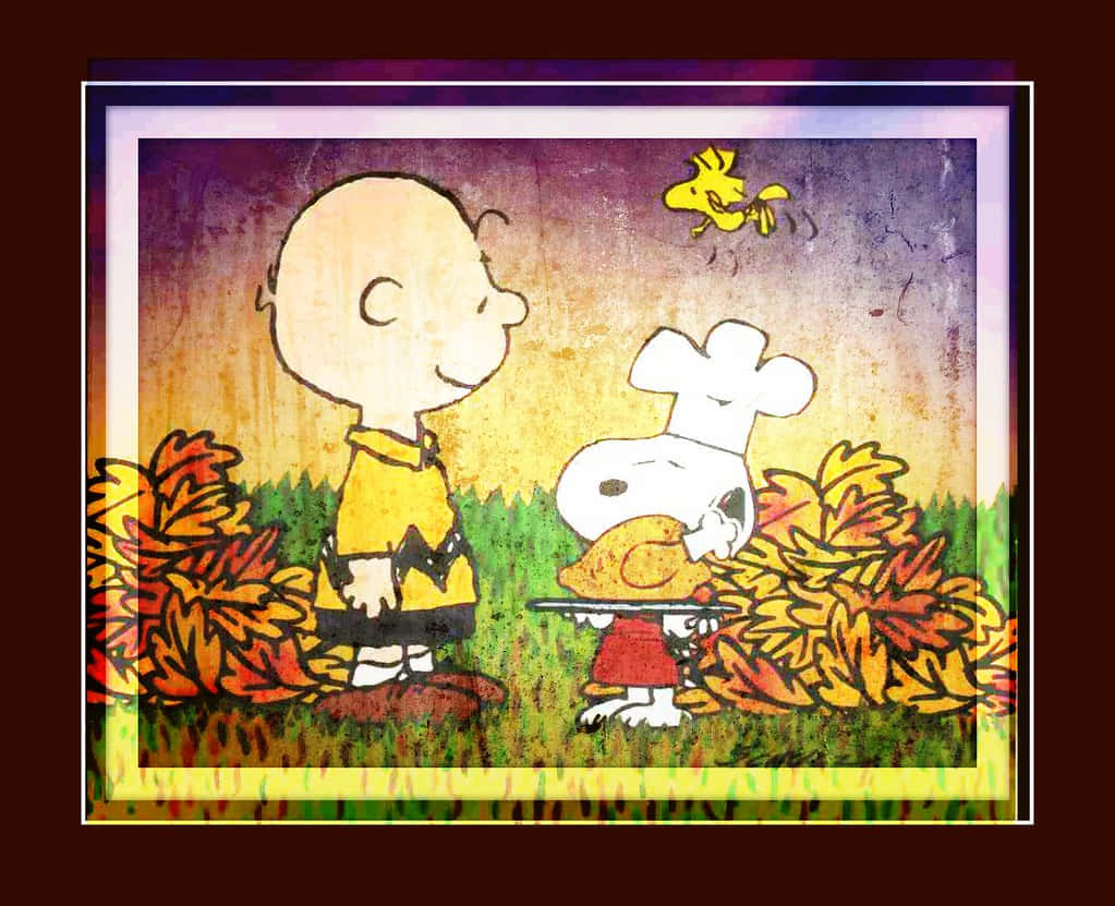 Charliebrown Feiert Das Thanksgiving-fest. Wallpaper