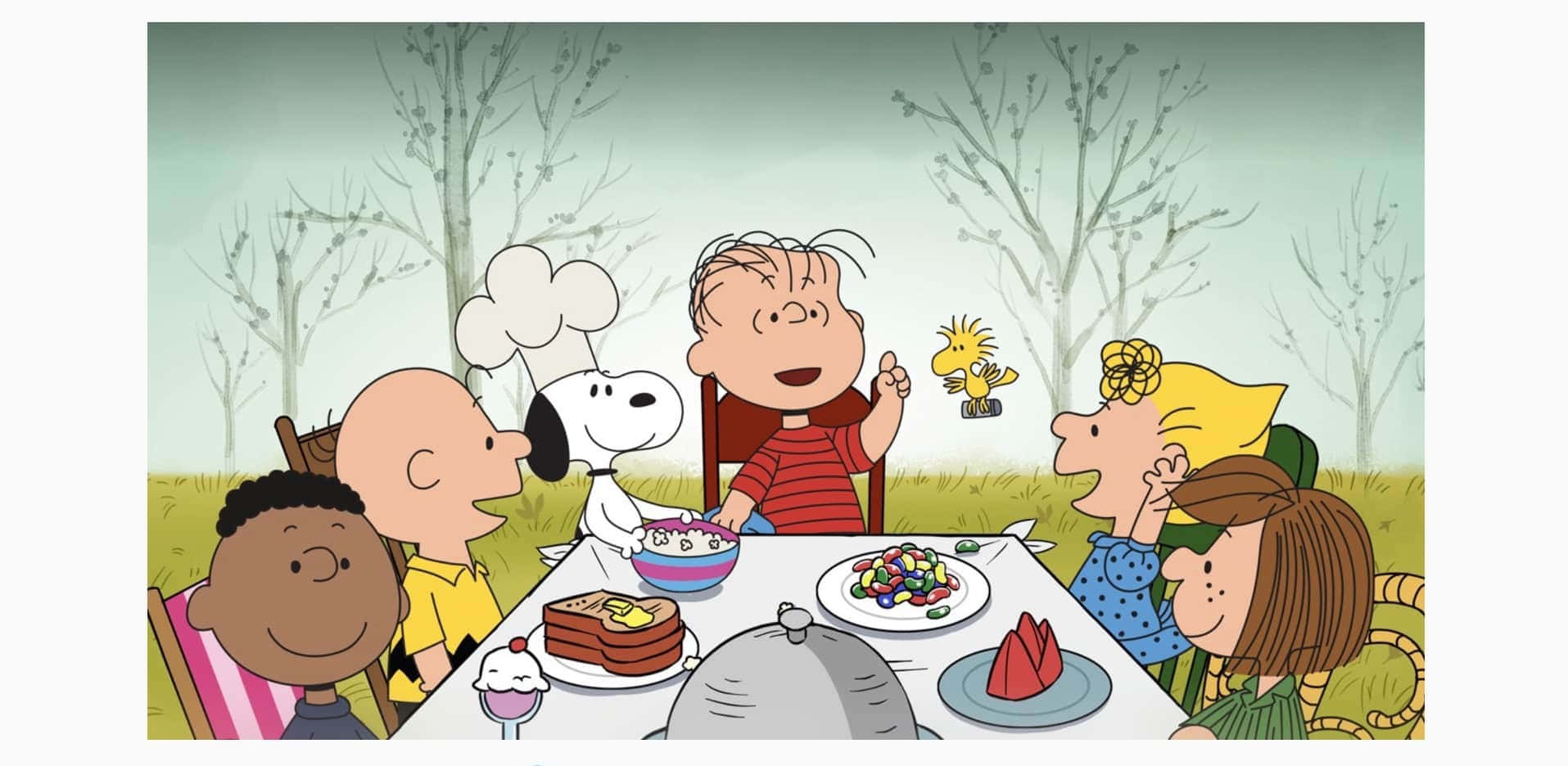 Celebrating Thanksgiving with Charlie Brown and the Peanuts Gang Wallpaper