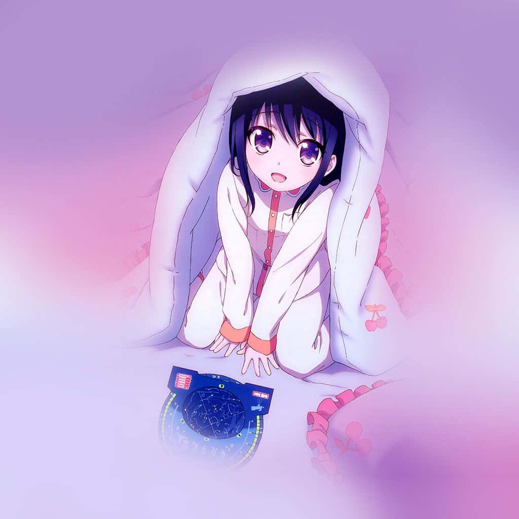 Adorable Ayumi from Charlotte Anime in Pajamas Wallpaper