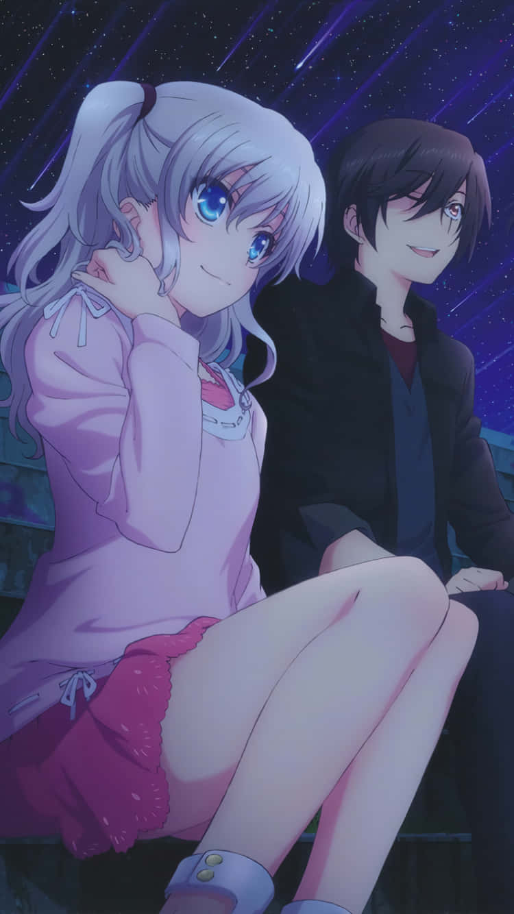 Charlotte Anime Sitting Together Wallpaper