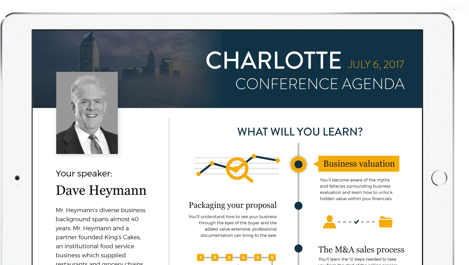 Charlotte Conference Agenda Tablet Display PNG
