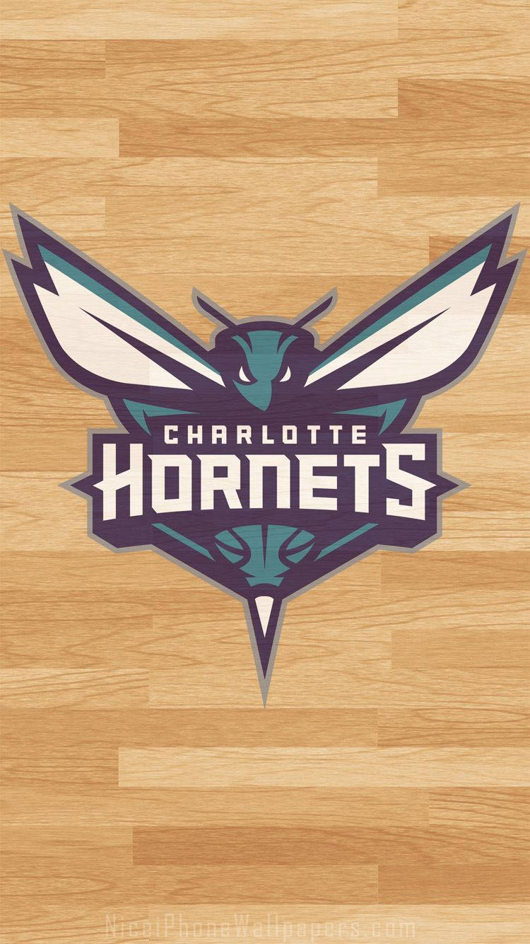Charlotte Hornets Logo On Wood Wallpaper
