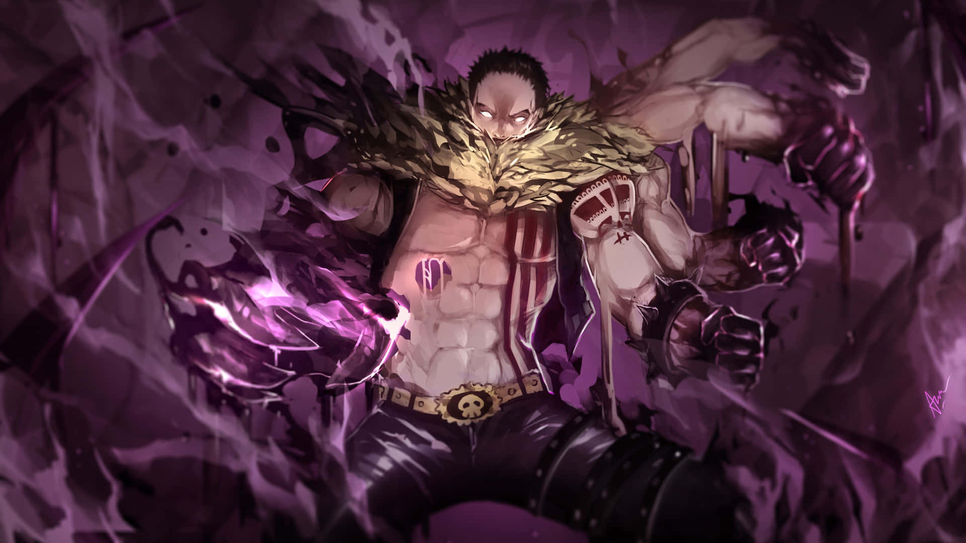 Charlotte Katakuri One Piece anime character in an epic fighting pose. Wallpaper
