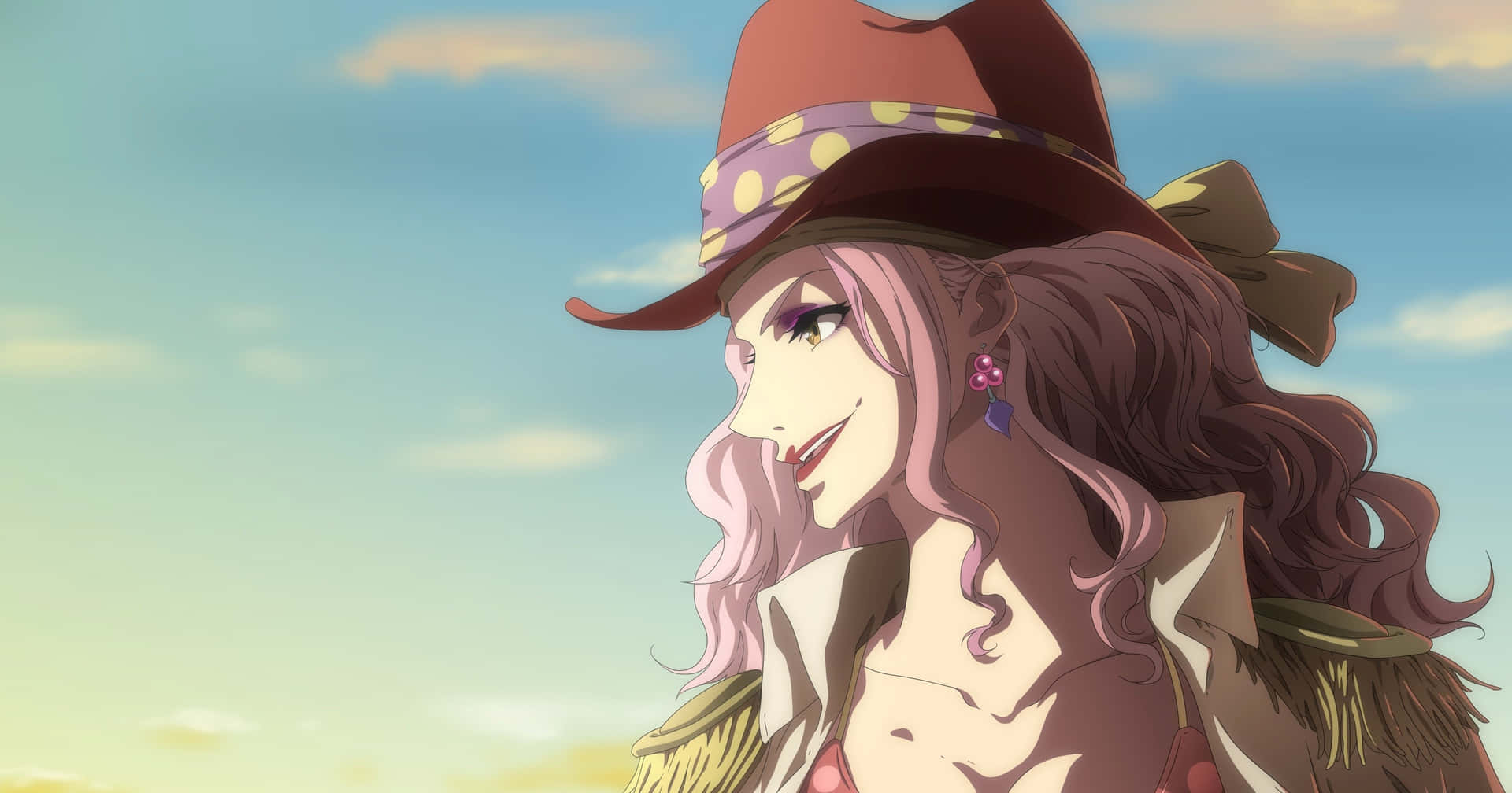 Charlotte Linlin, the powerful pirate emperor of the One Piece universe, strikes a fearsome pose. Wallpaper