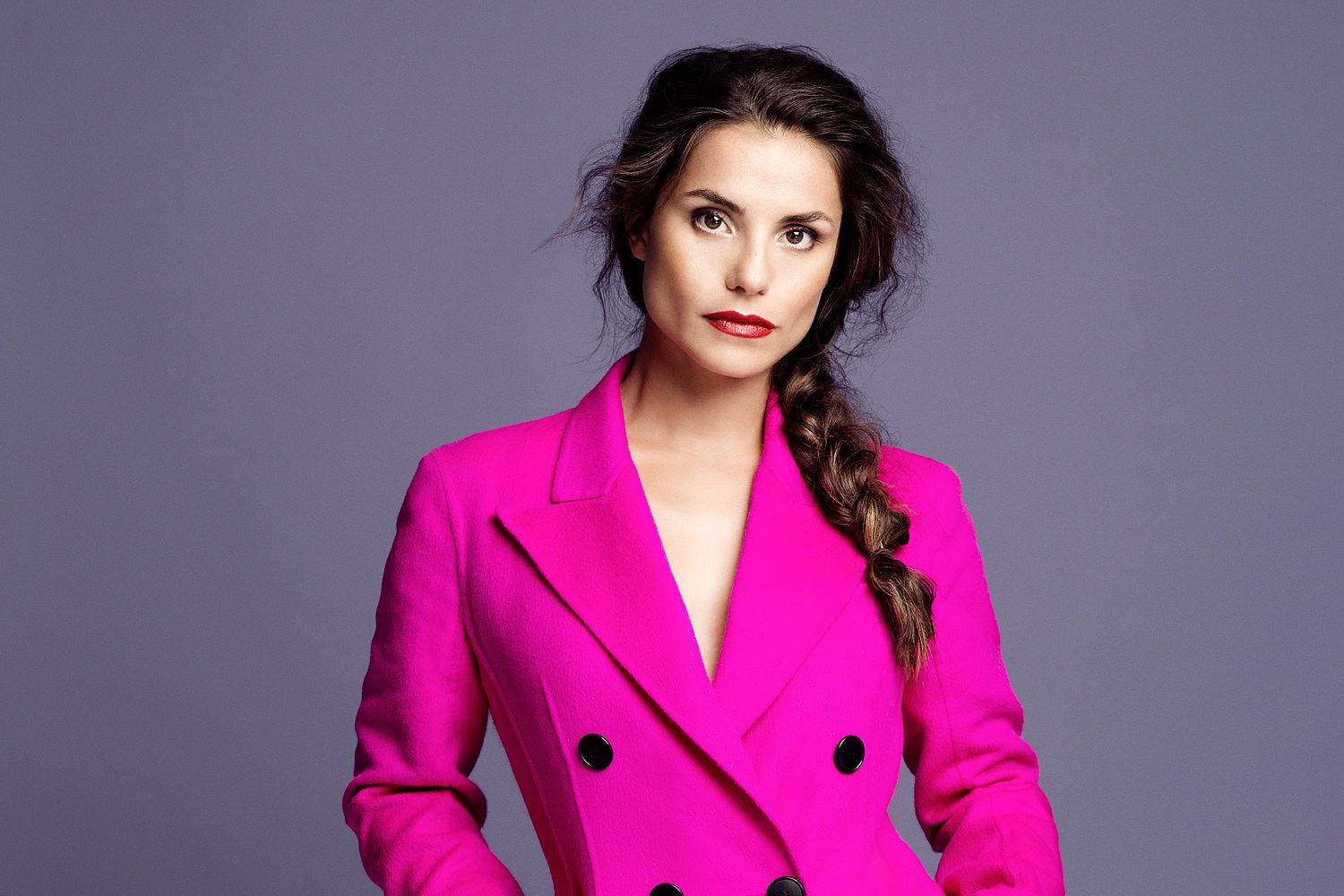 Charlotte Riley In Hot Pink Suit Wallpaper