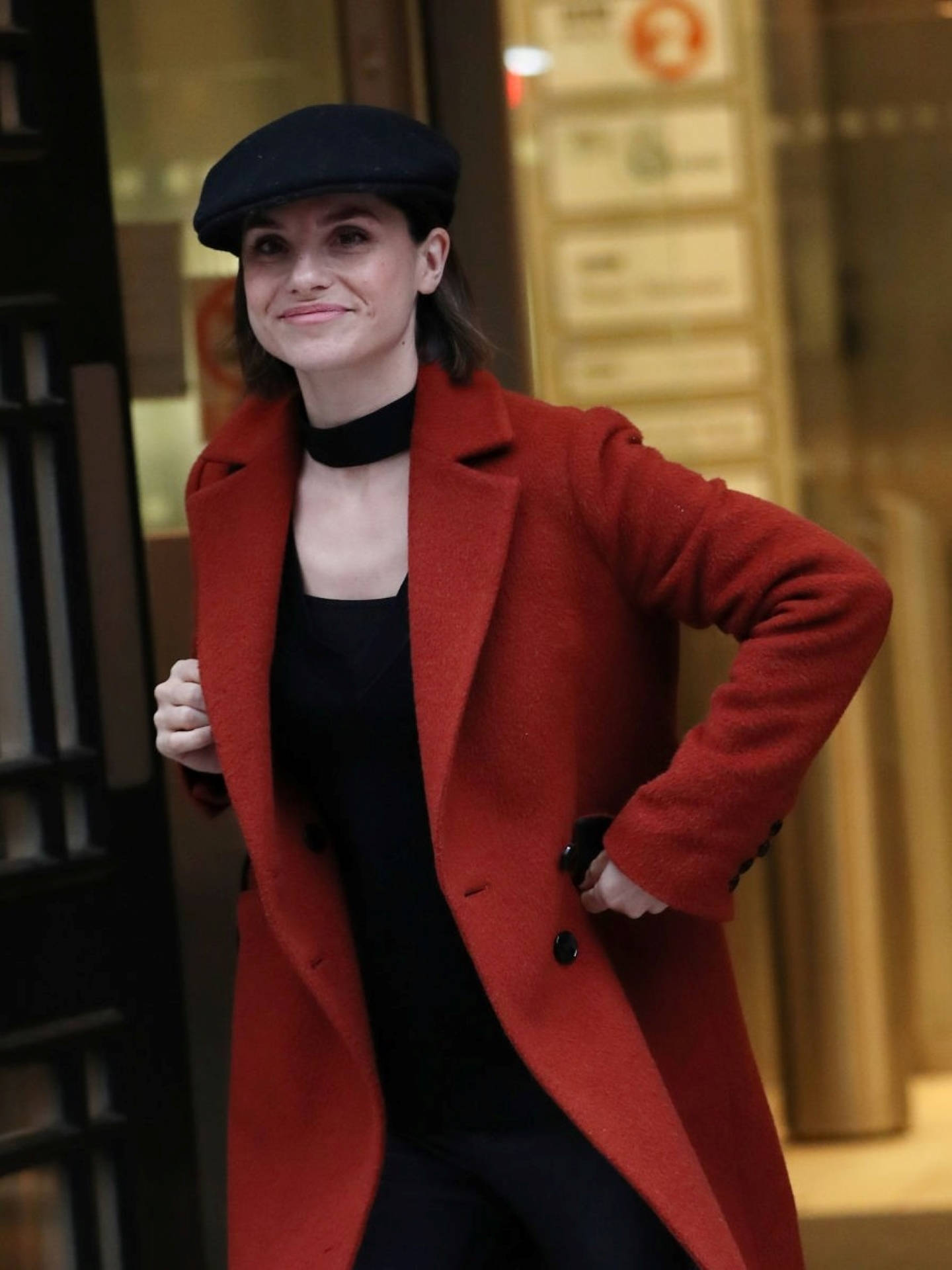 Charlotte Riley In Red Coat