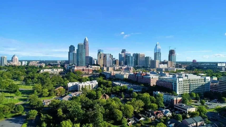 Charlotte Skyline Luchtfoto Achtergrond