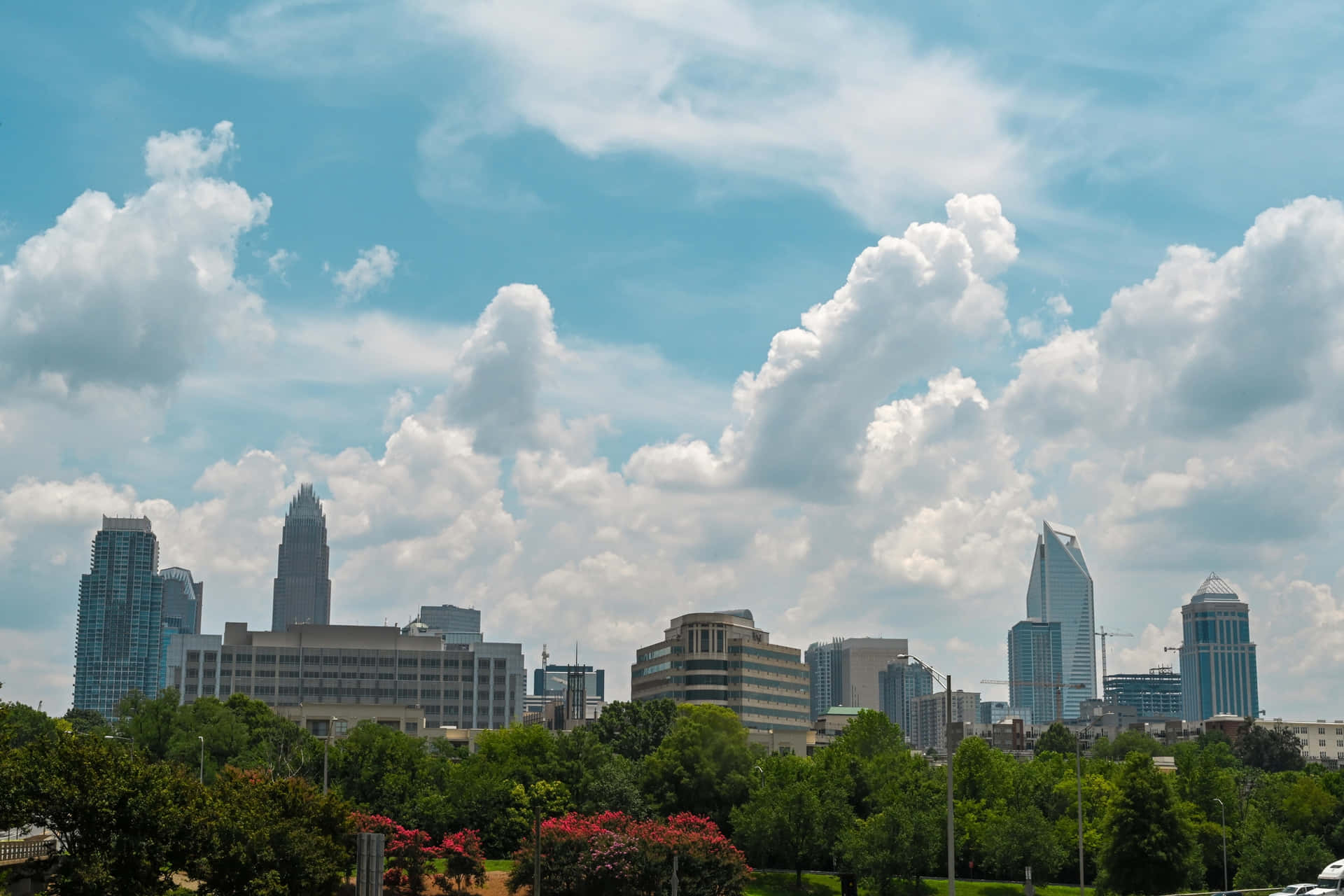 Charlotte Skyline Cloudy Day Wallpaper