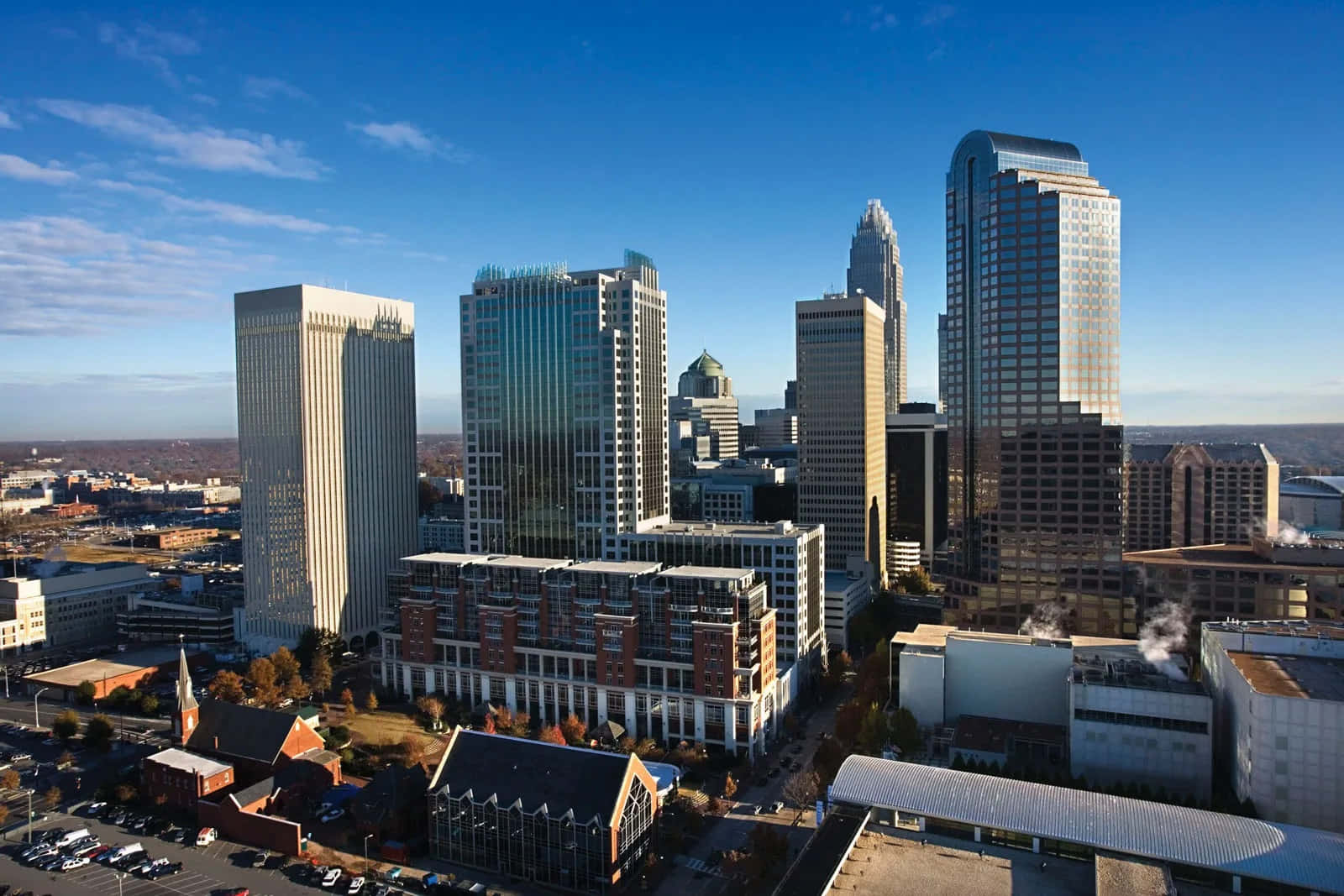 Dagzicht Op De Skyline Van Charlotte Achtergrond