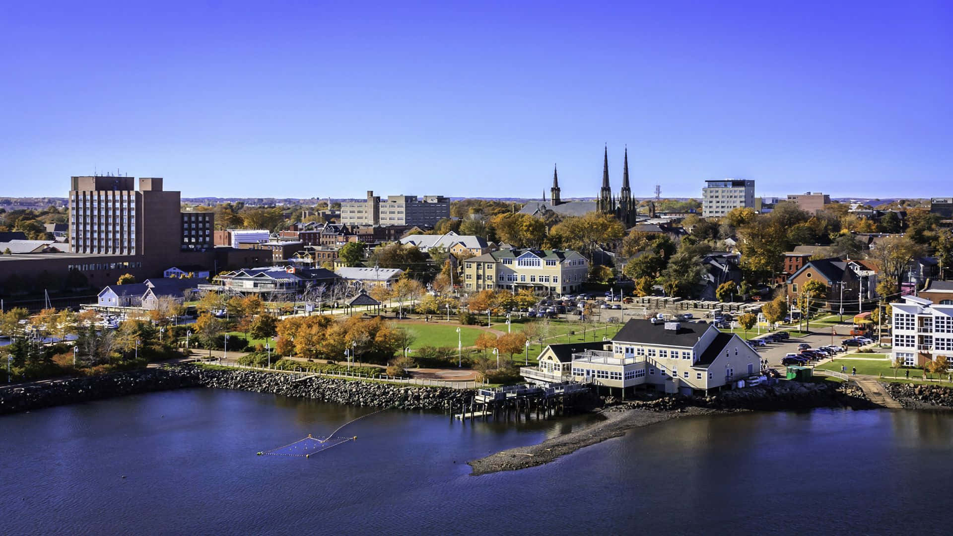 Vue Aérienne Du Front De Mer De Charlottetown Fond d'écran