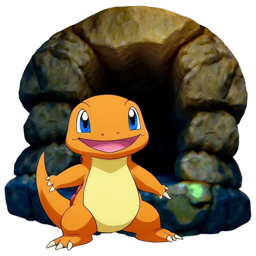Charmander In A Mystical Cave Png Hdy65 PNG
