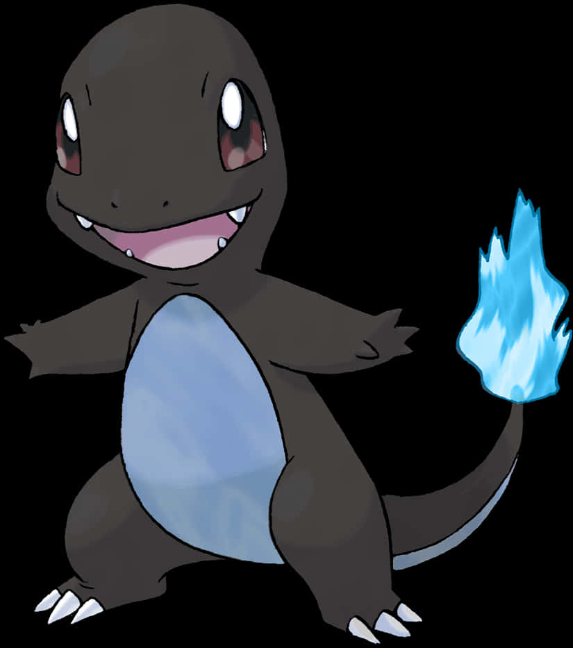 Charmander Pokemonwith Blue Flame PNG