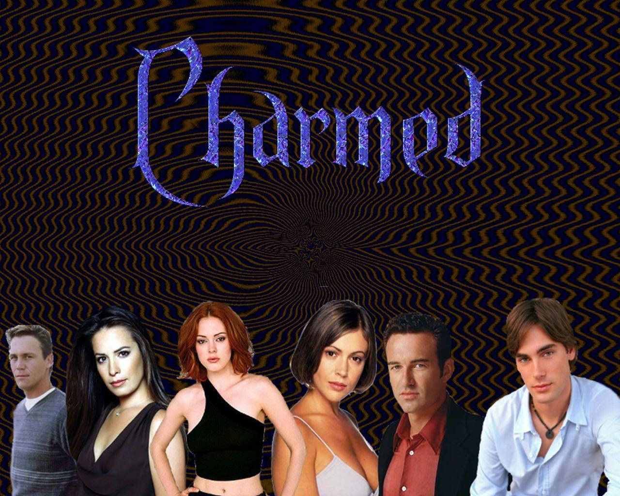 Charmed Characters On Textured Black Background Wallpaper