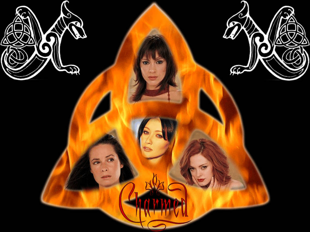 Charmed Four Witches Creative Collage Wallpaper