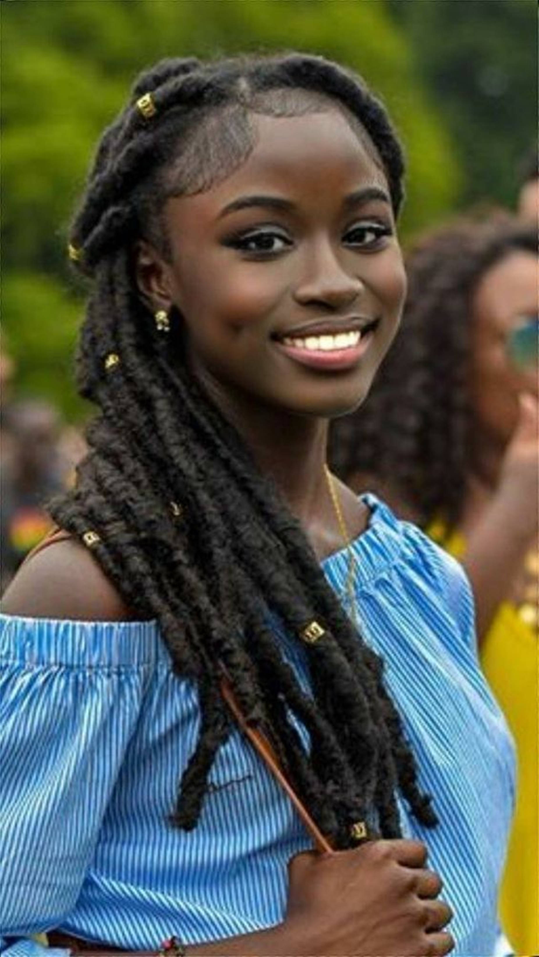 Sød smuk sort kvinde Wallpaper