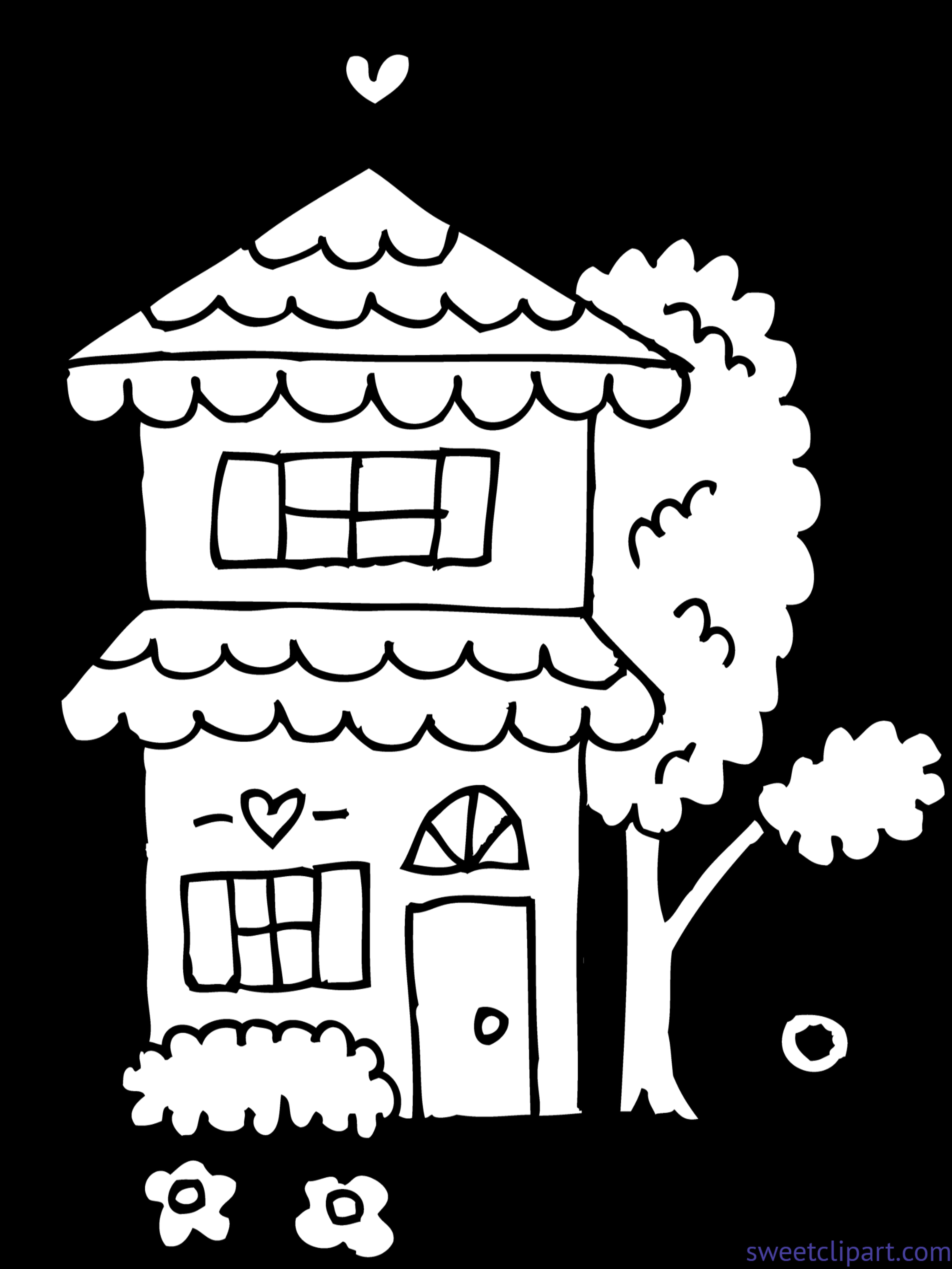 Charming Cartoon House Drawing PNG