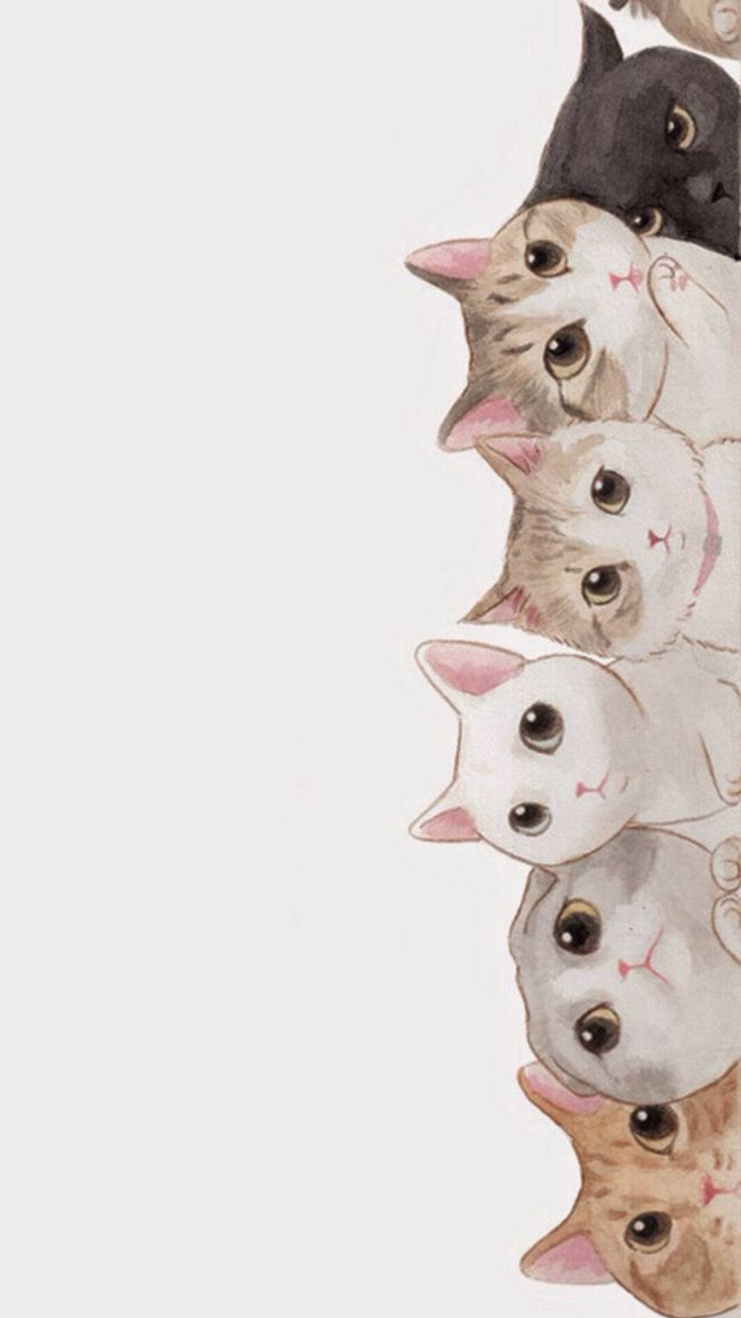 Charming Cats Iphone Digital Painting Wallpaper