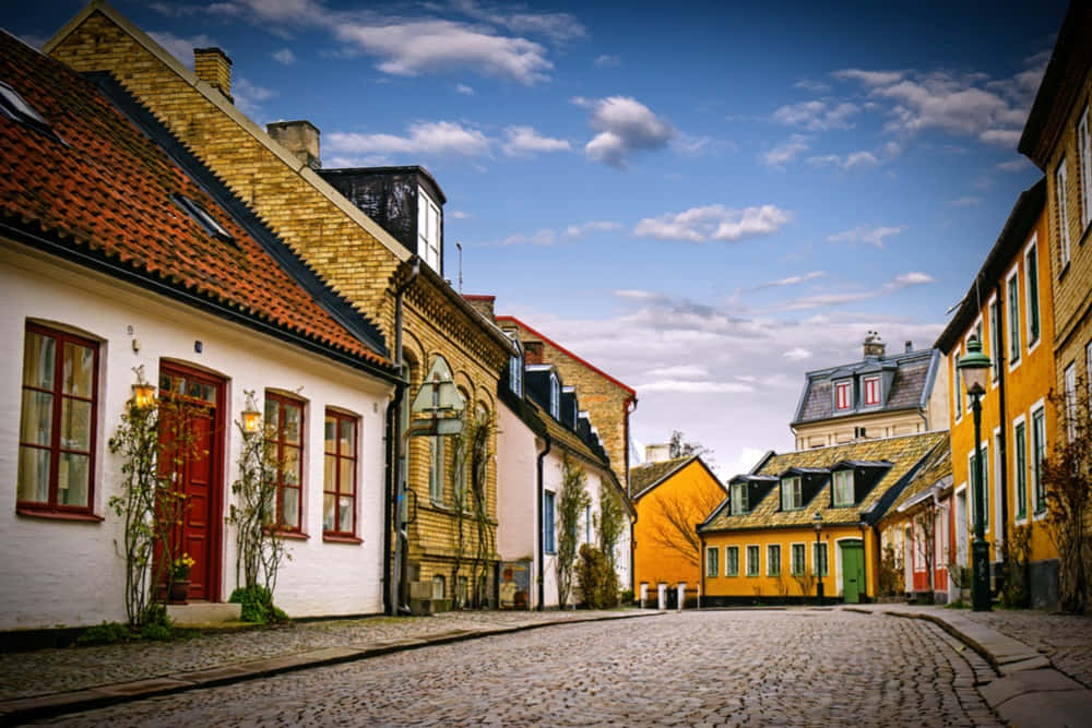 Charming Cobbled Streetsof Lund Sweden Wallpaper