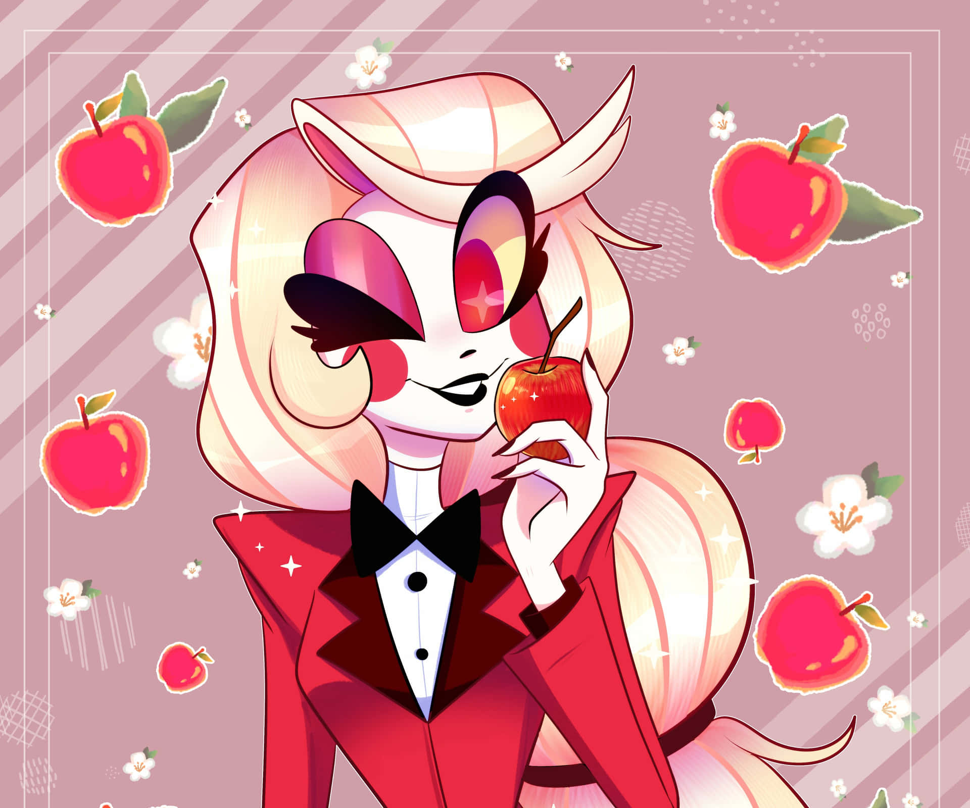 Charming Demon With Apple Wallpaper