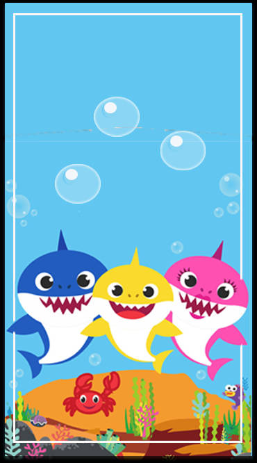 Charming Pinkfong Baby Shark Family Swimming Underwater Wallpaper