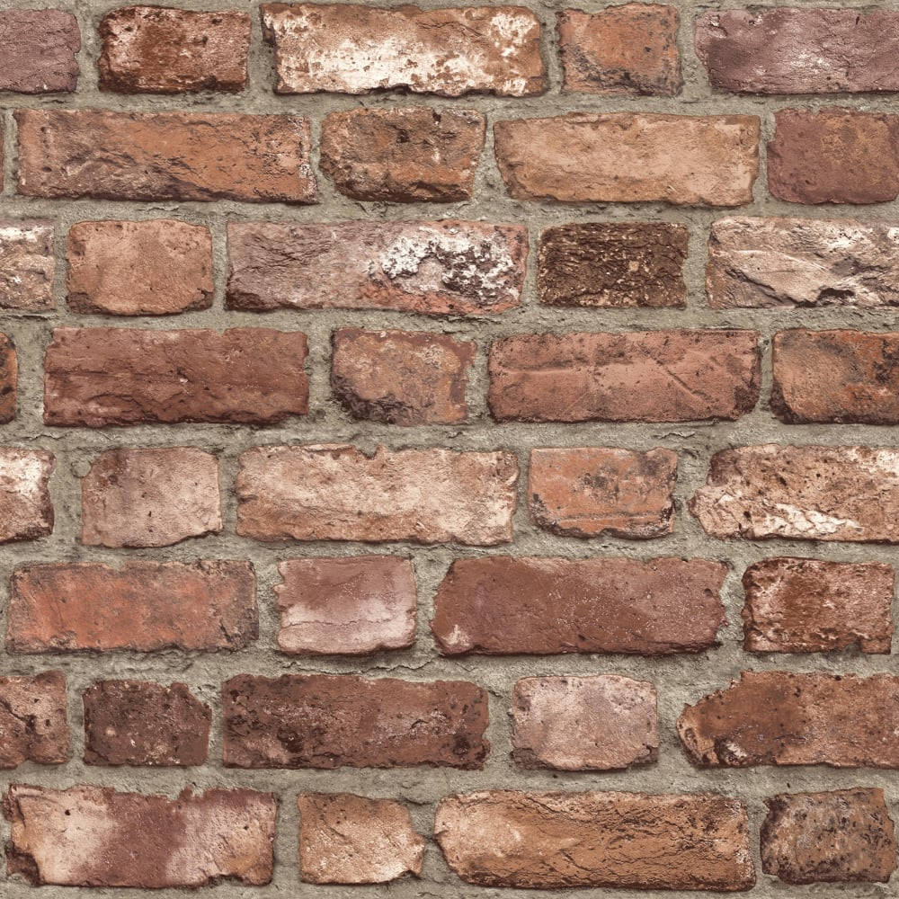 Charming Soft Brown Brick Texture Wallpaper