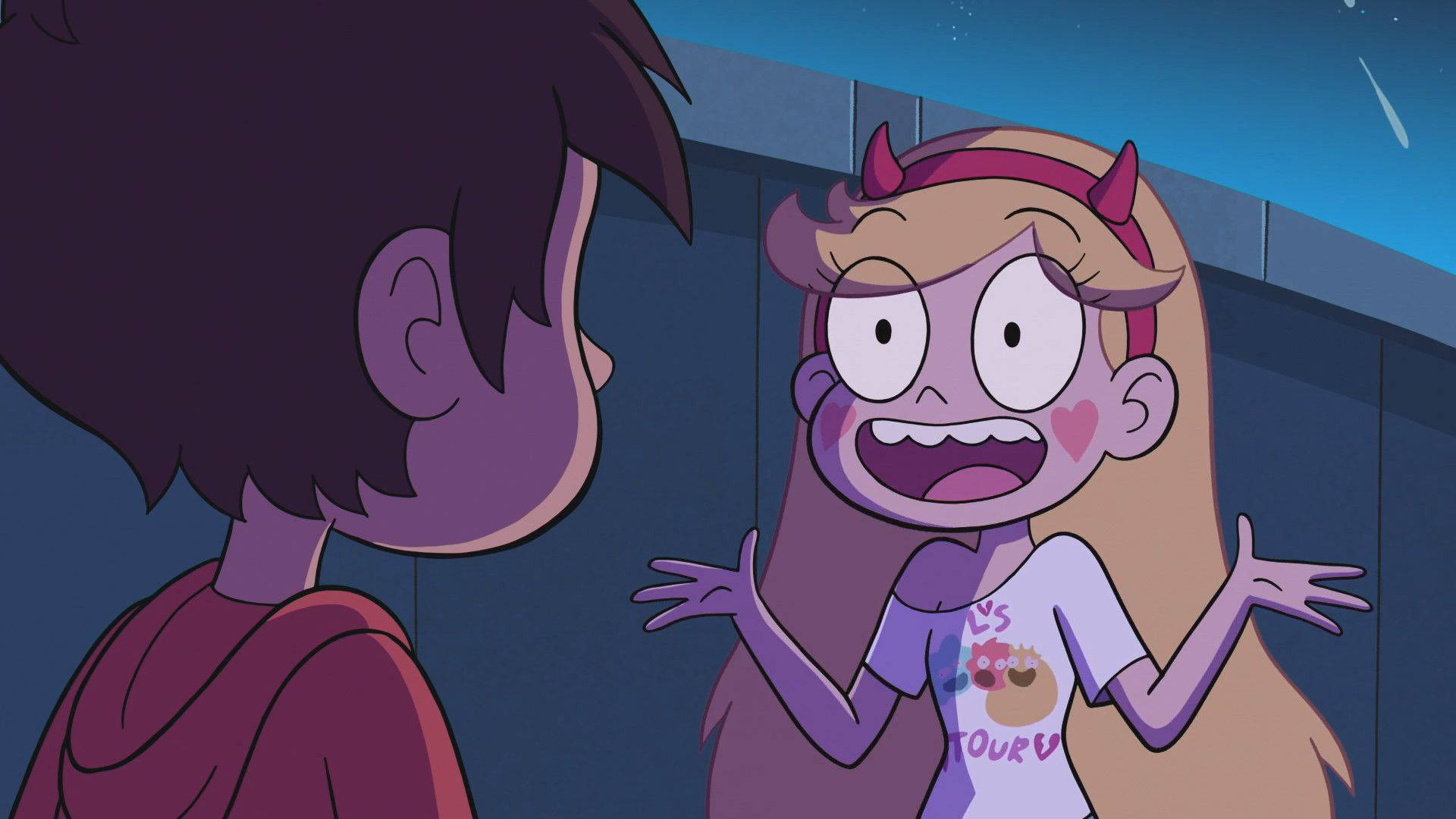 Star Butterfly and Marco Diaz from Star vs. The Forces of Evil Animated Series Wallpaper