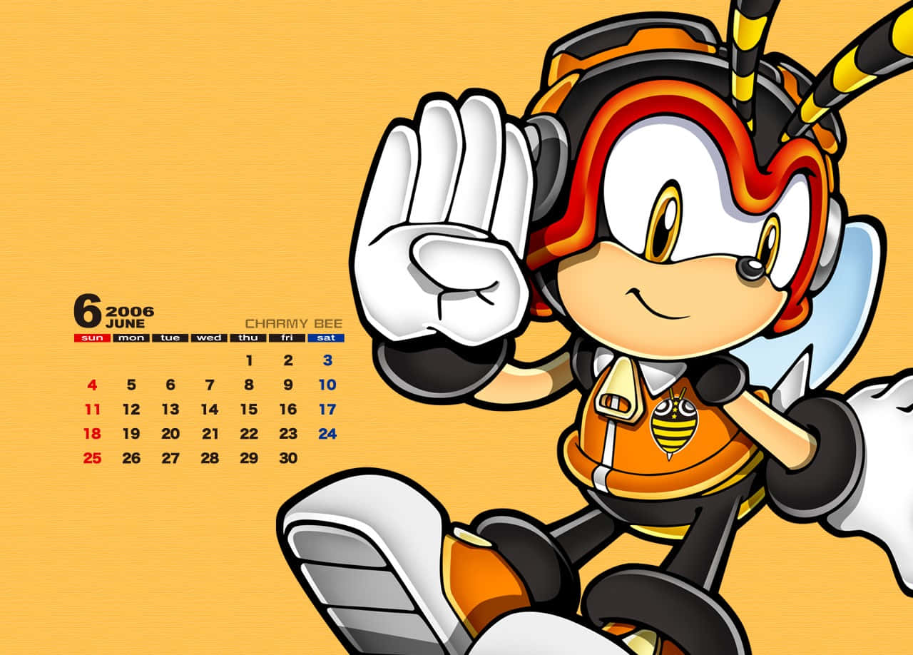 Charmy Bee Flying High in Vibrant Colors Wallpaper