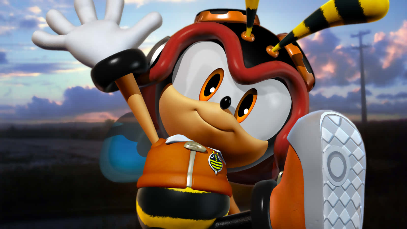 Charming Charmy Bee on an Action-packed Adventure Wallpaper