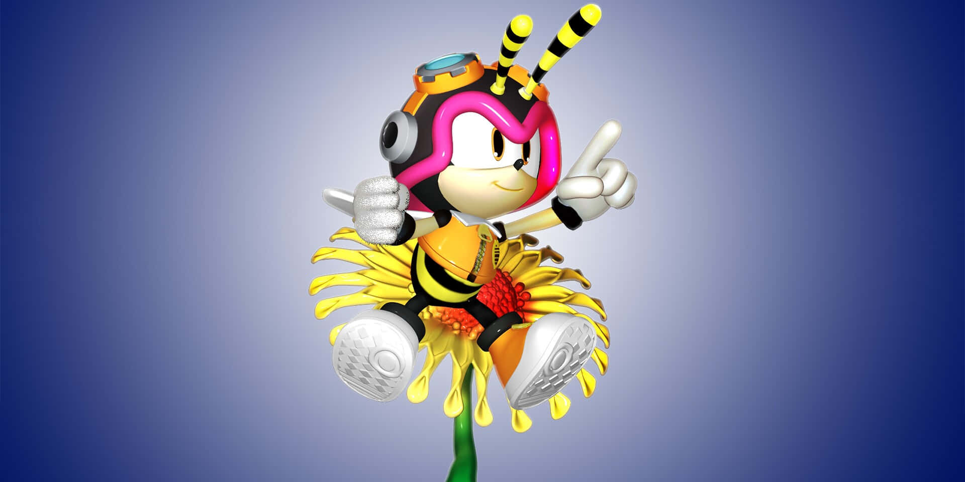 Cheerful Charmy Bee Flying in the Sky Wallpaper