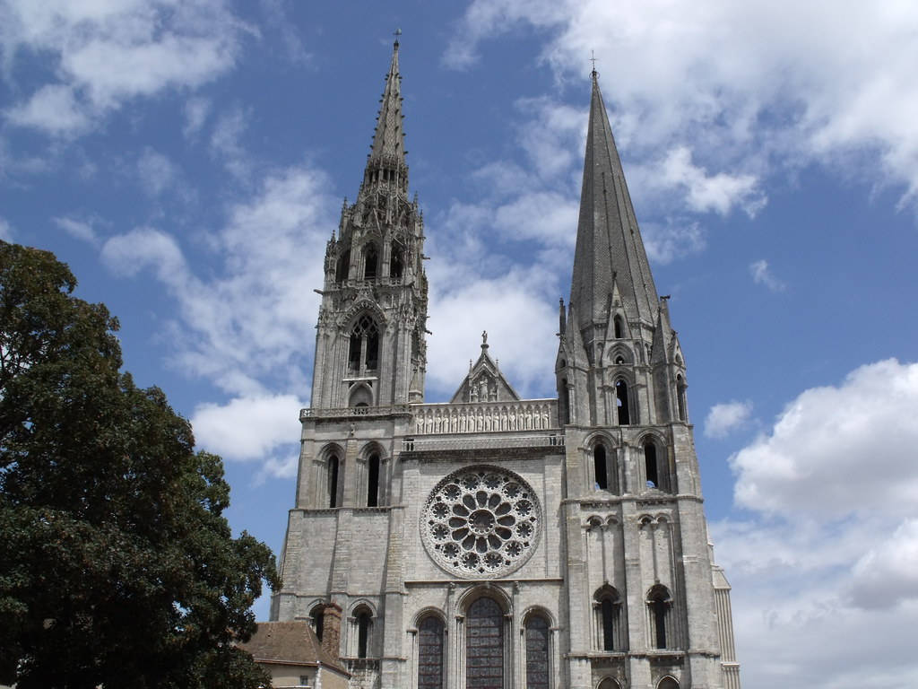 Lacatedral De Chartres Luce Impresionante. Fondo de pantalla