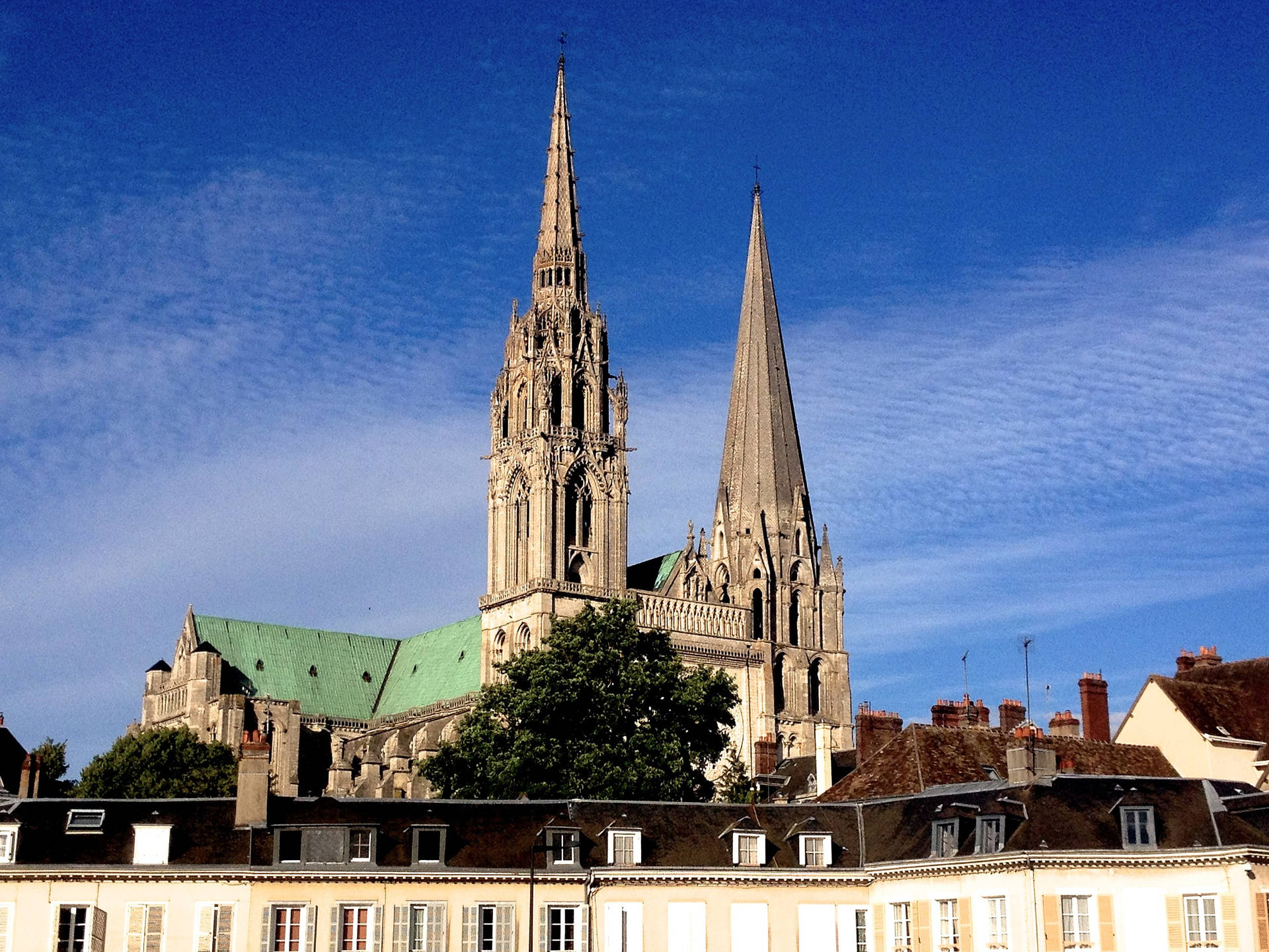 Chartres Cathedral Stands Strong Wallpaper