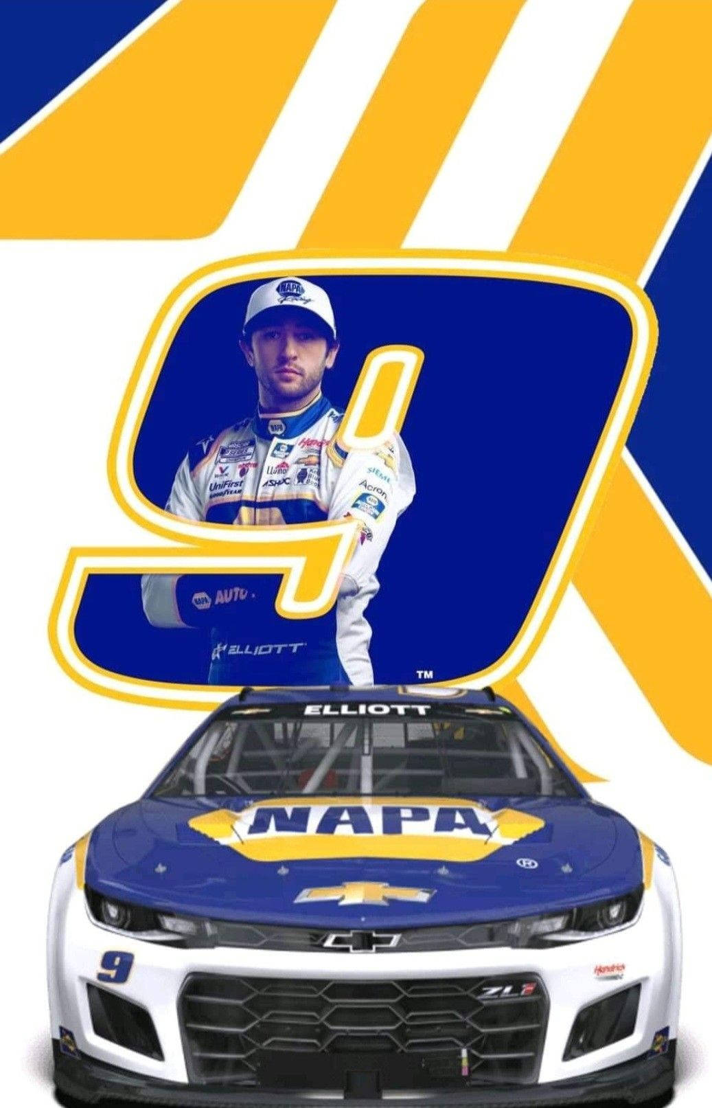 Chase Elliott Racing in His Signature NAPA Car Wallpaper