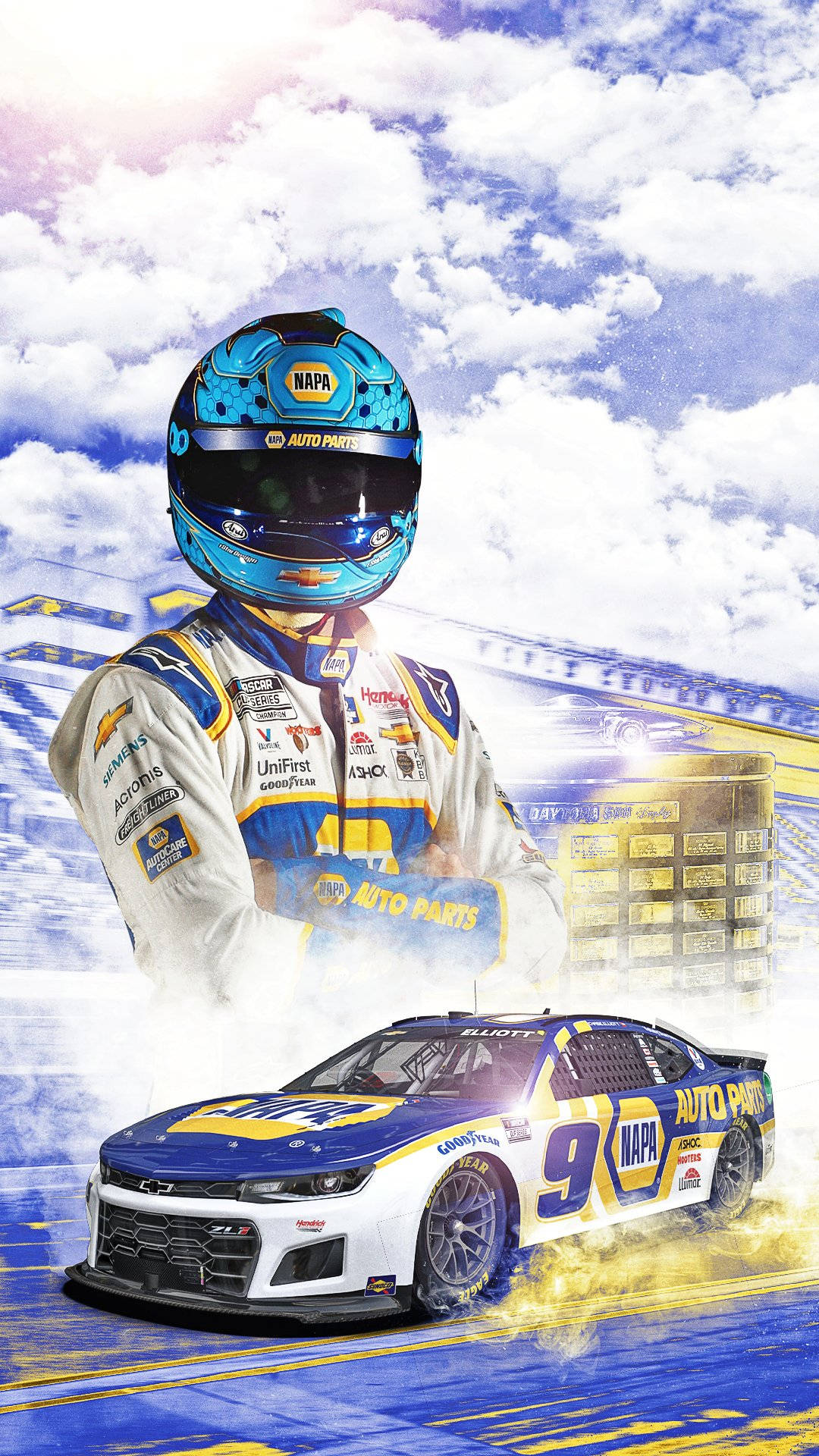 "Chase Elliott in Action - A True NASCAR Champion" Wallpaper