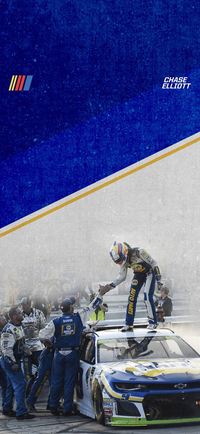 Chase Elliot Standing On A Car Wallpaper