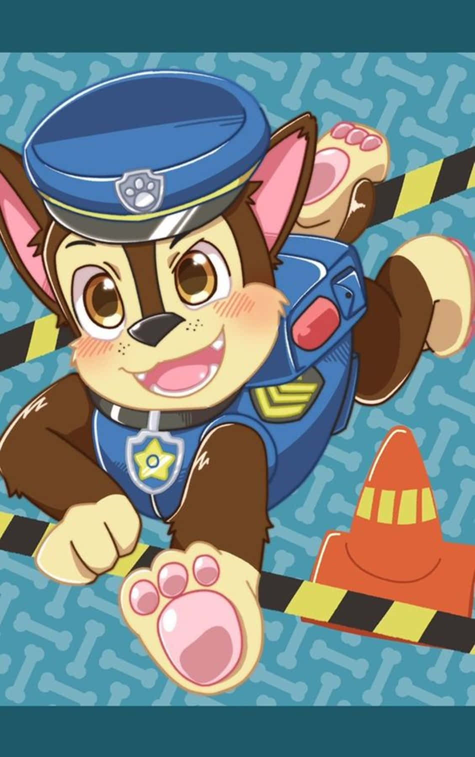 Chase Paw Patrol Running In Action Wallpaper
