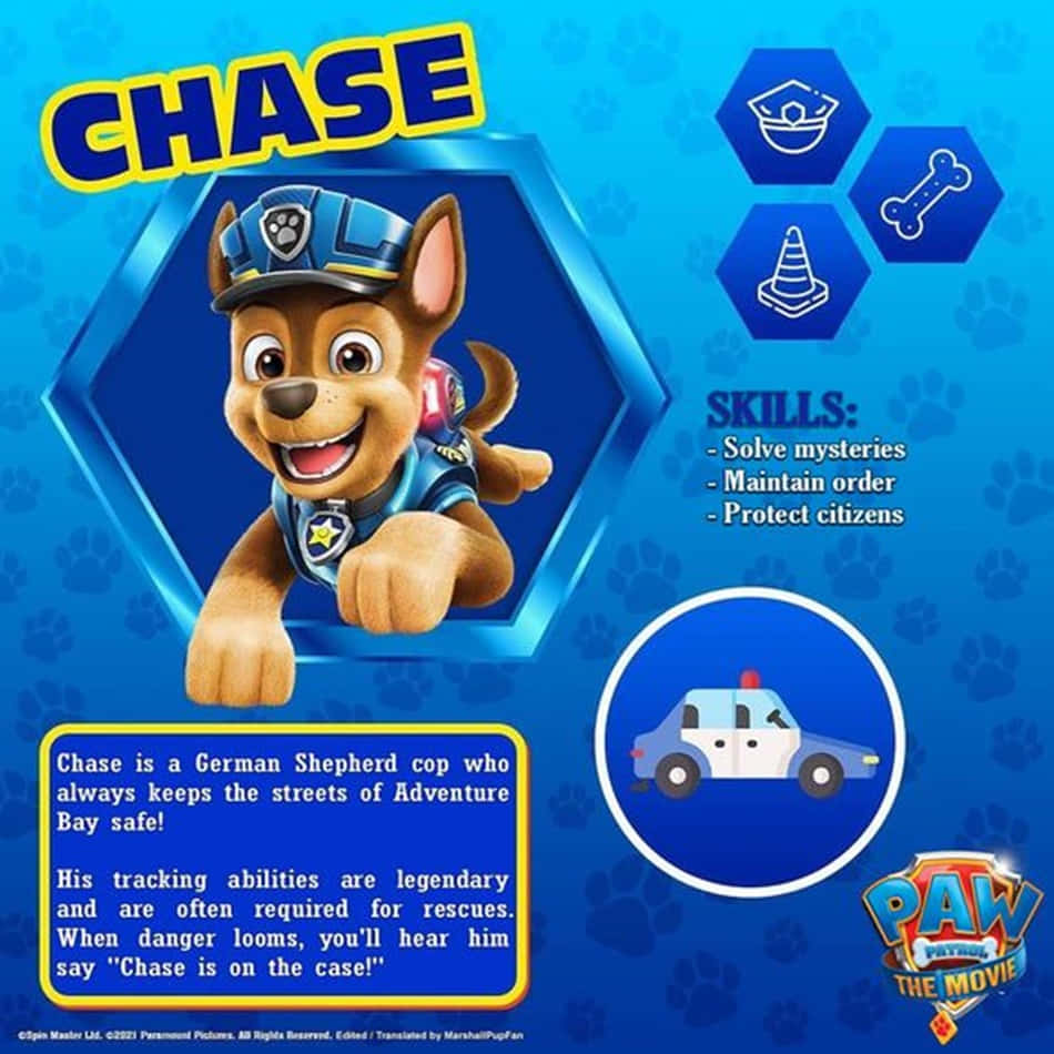 Chase from Paw Patrol is on the job! Wallpaper